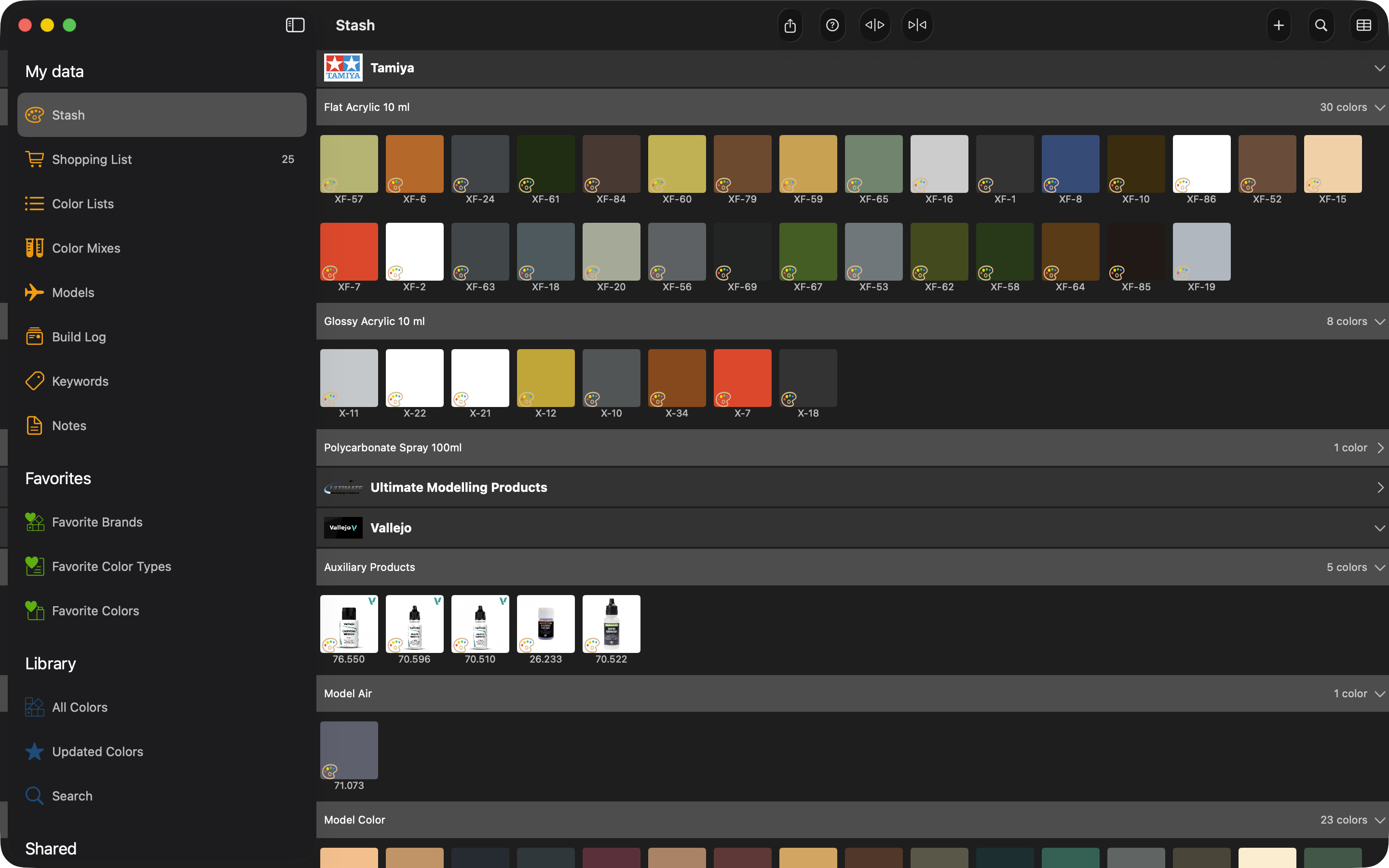 Mac version showing a part of the stash